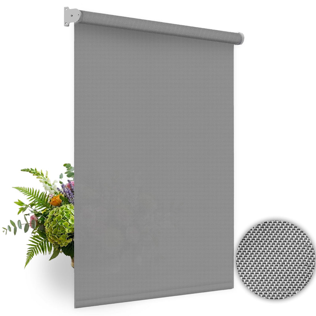 Motorized Solar Screen Roller Shade, 1% Openness, Custom Size