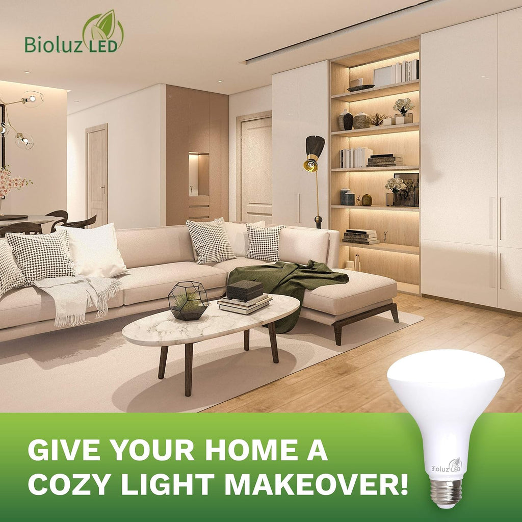 4 Pack BR30 LED Bulbs, Indoor Flood Lights 90+ CRI 65W Equivalent uses 7.5W 3000K Soft White 650 Lumens, E26 Base