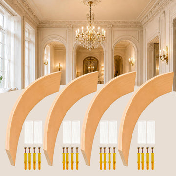 4 Pcs Wooden Doorway Arch Kit, Universal Half Circle Arch Kit for Doorway - Free Fiberglass Mesh Included Easy