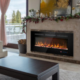 45 inches Electric Fireplace Inserts, Recessed and Wall Mounted Fireplace Heater, Linear Fireplace w/Thermostat
