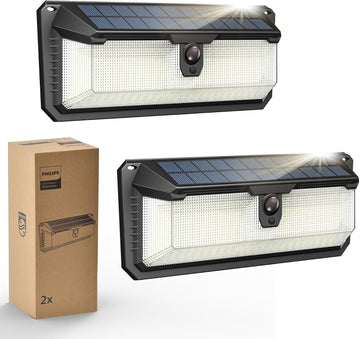 Solar Lights Motion Sensor Outdoor, 258 LEDs Solar Powered Security Lights, 3 Lighting Modes, Waterproof Wall Light