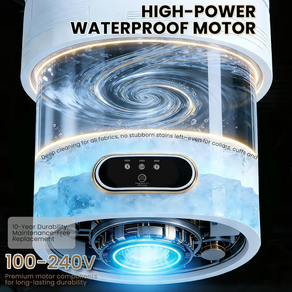 Portable Washing Machine Mini Washer for Apartments - Compact, Foldable Countertop Clothes Washer & Dryer Combo, Small