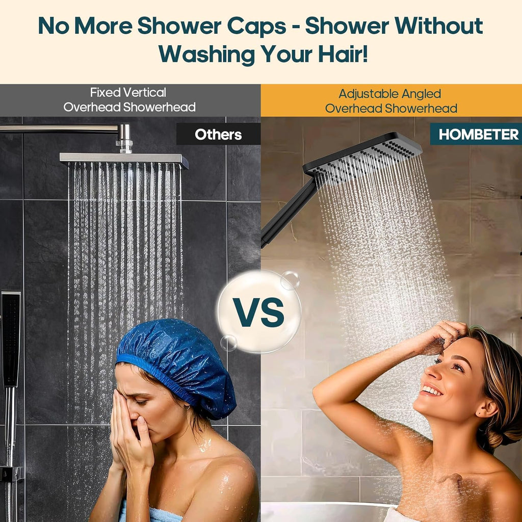 High Pressure Rain Shower Head with Handheld Combo, 10 Inch Square Rainfall Showerhead