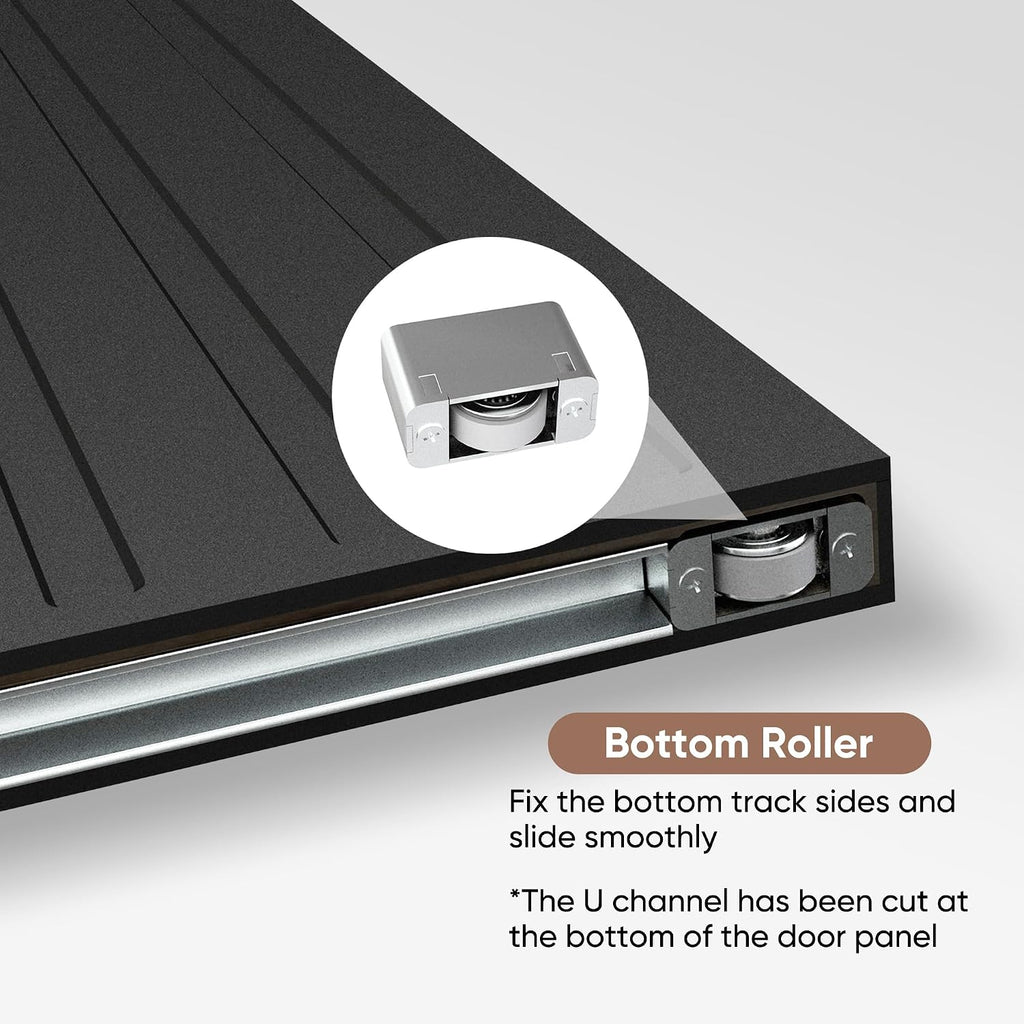 42"x84" Concealed Sliding Barn Door with Soft Close Hardware Kit, Black Hidden Door for Opening 38"-40"x80", Waterproof and Modern, Smooth Sliding, for Interior Using, Widely Used