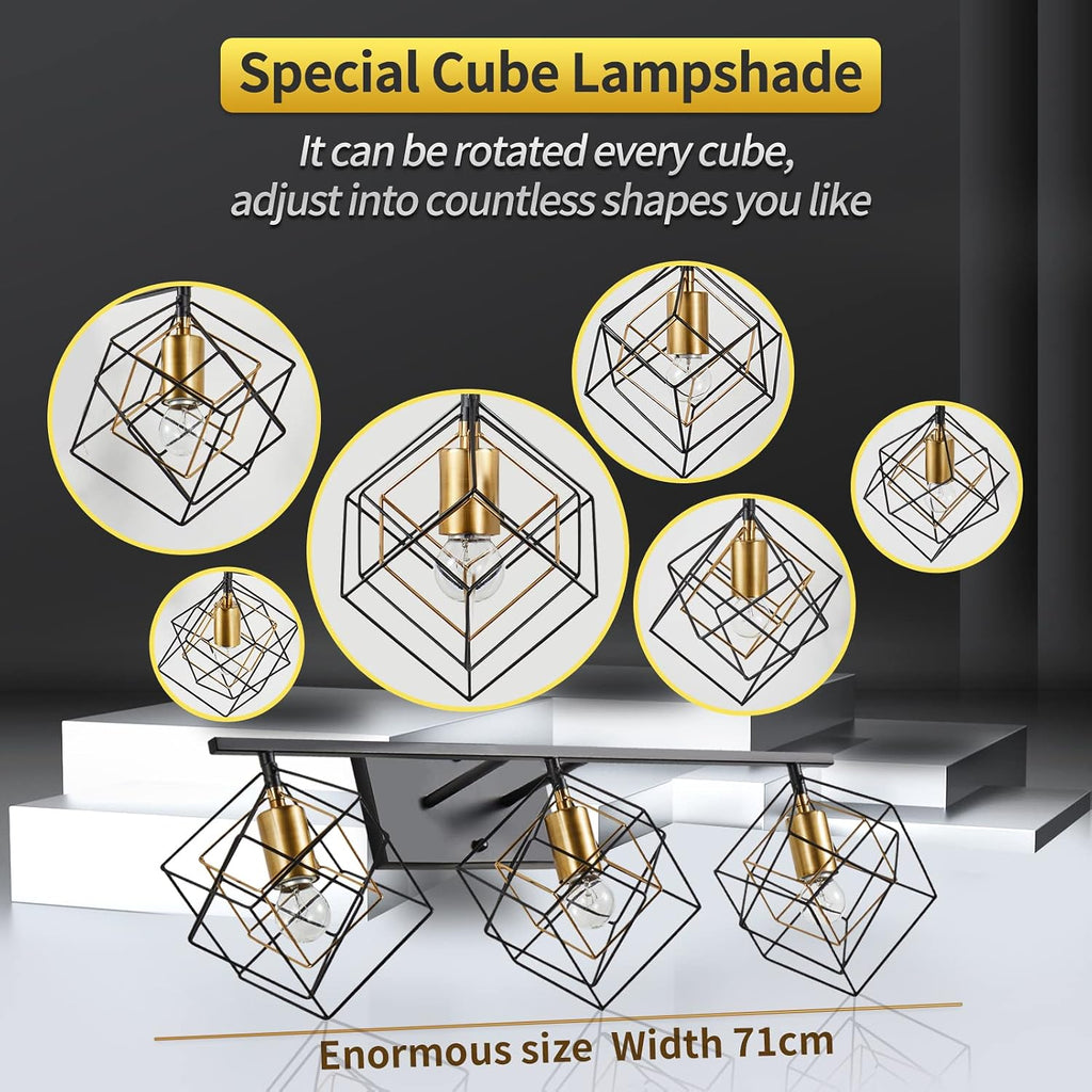 3 Light Vanity Light Light Fixtures Over Mirror with Rotatable 3 Cube Shades, Modern Wall Mounted Lights Matte