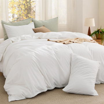 PureWoven Cotton Comforter Set Prewashed, White