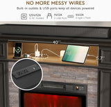 72" LED Fireplace TV Stand with Outlet, Electric Fireplace with Mantel for TVs Up to 80 Inch