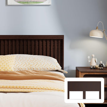Modern Headboard with Light Elegant Wood Design, 81.5 Inch Wide Headboard Only, Modern Farmhouse, Fluted Panel, Wall