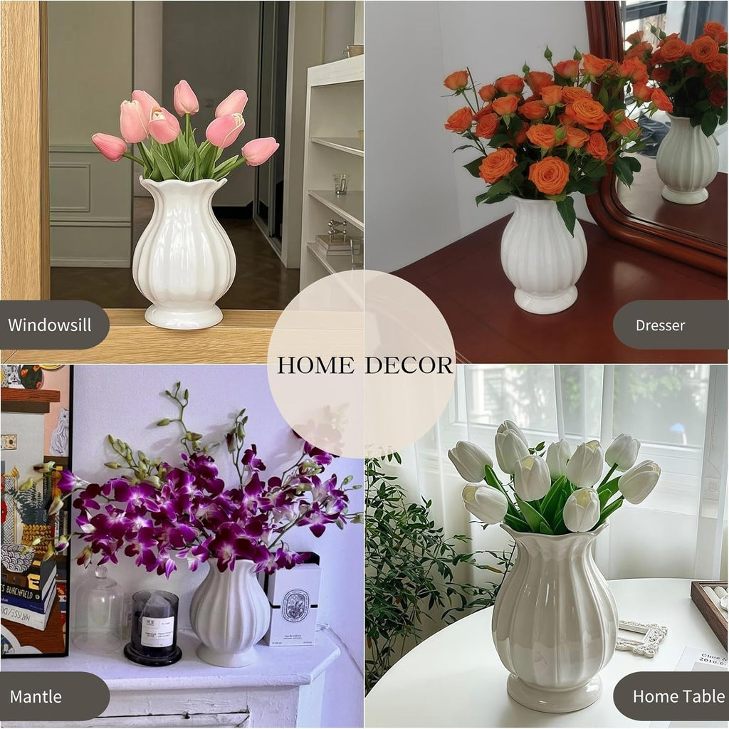White Vase, Modern Ceramic Flower Vase
