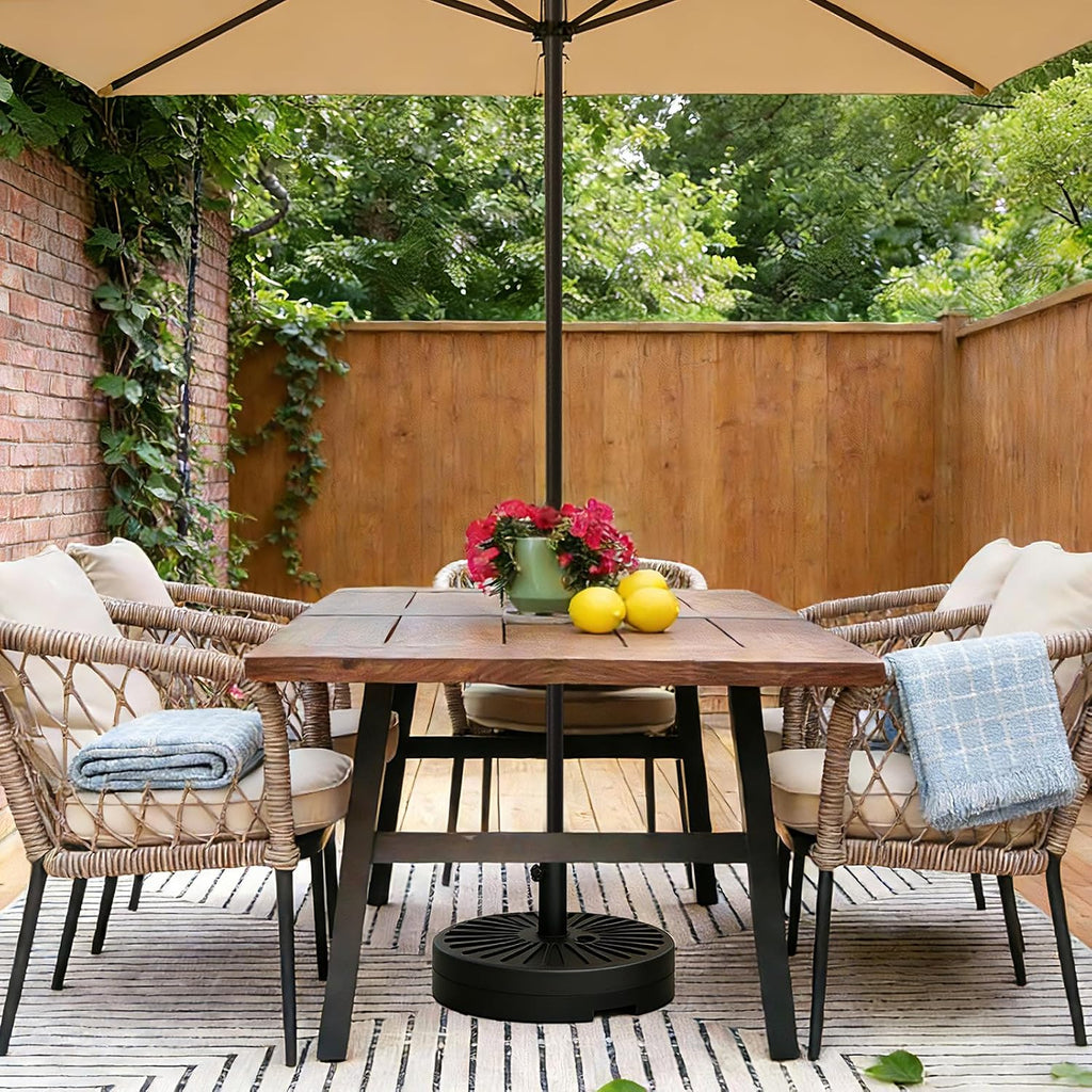 Patio Umbrella Base, 80lb Capacity Heavy Duty Design with Adjustable Pole Adapter Fits 1.5" to 2.1" Poles for 7.5-11FT