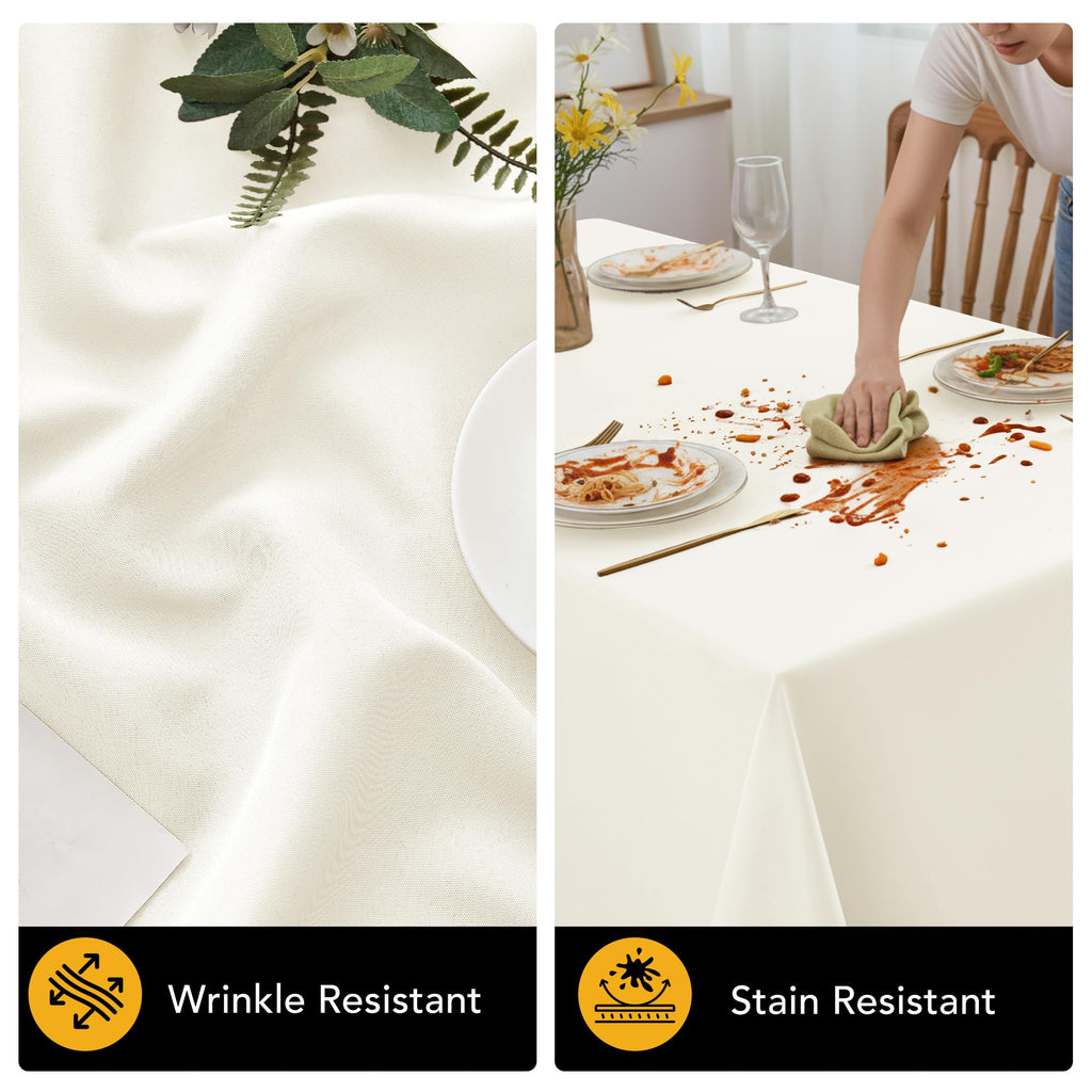 10-Pack Ivory Tablecloths for Rectangle Tables, 60 x 84 Inches