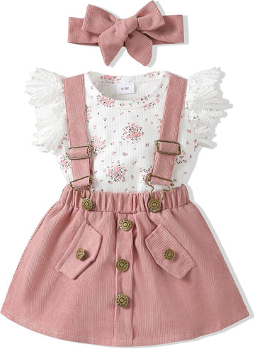 Newborn Baby Girl Clothes Dresses Outfits Gifts Romper Top Overalls Dress Suspender Skirt Sets for Infant Girls