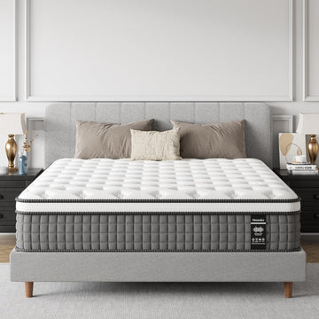 Sleep 12 Inch Queen Size Mattress, Hybrid Mattress in a Box, Cooling Gel Memory Foam and Individual Pocket Springs