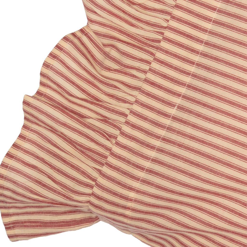 Sawyer Mill Ticking Striped Cotton Farmhouse Standard Bedding Accessory, Pillowcase Set 21x30, Red Country