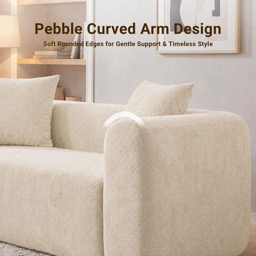 106" Boneless Couches, Modular Sectional Sofa, Beige