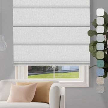 Cordless Roman Shades for Windows - Custom Size Off-White, Blackout Roman Shades Fabrics, Roman Blind for UV