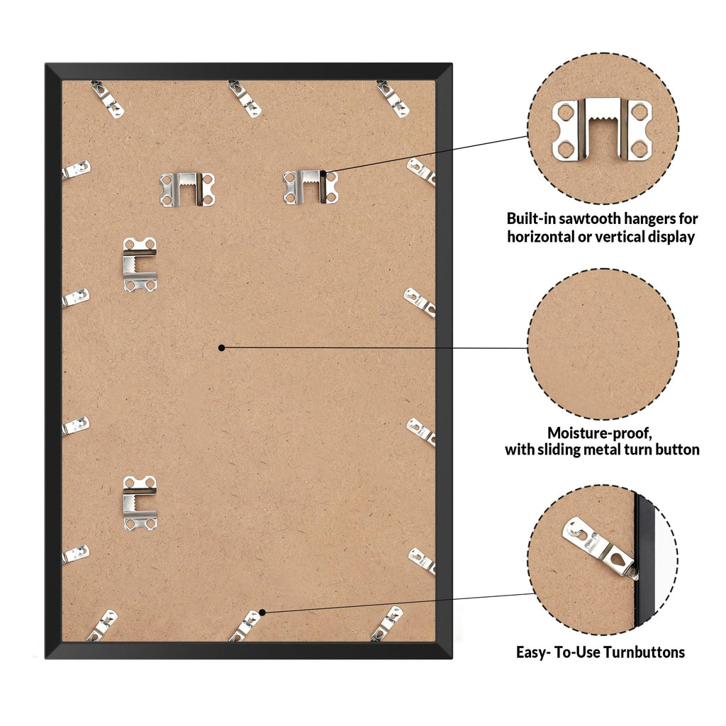 27x40 Picture Frame for Wall Display, 27x40 Black Picture Frame with HD Plexiglas, 27 x 40 Poster Frame 1 Pack