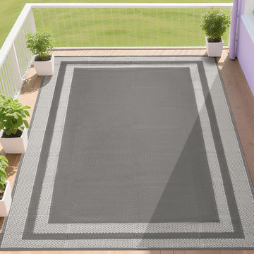 Outdoor Rugs 9x12 Waterproof for Patios Clearance,Large Plastic Straw Mats for Backyard,Porch,Deck,B