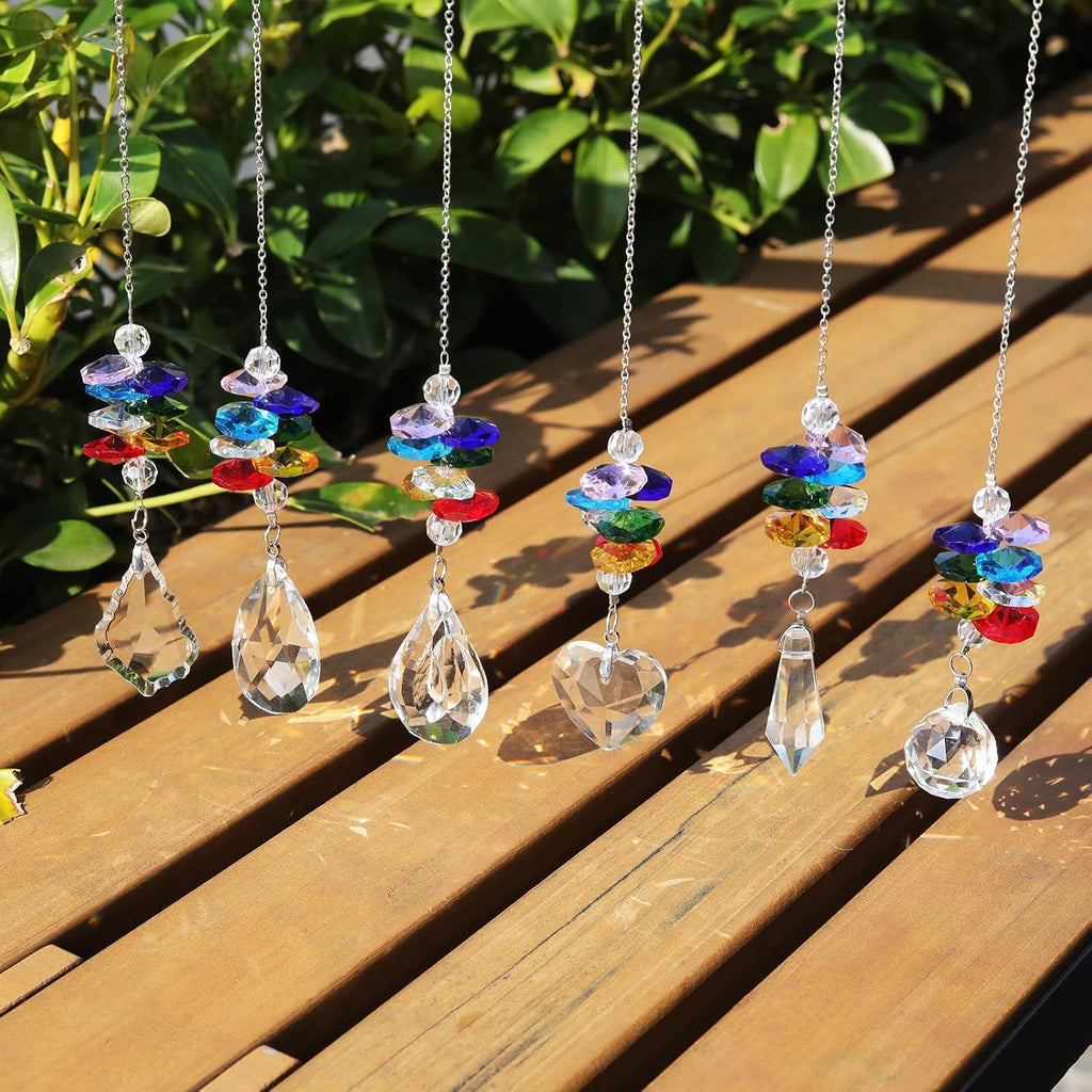 Lot 100pcs 1 Hole Glass Octagon Beads, Crystal Prism Suncatcher Chandelier Replacement Parts DIY Lamp Hanging Pendant