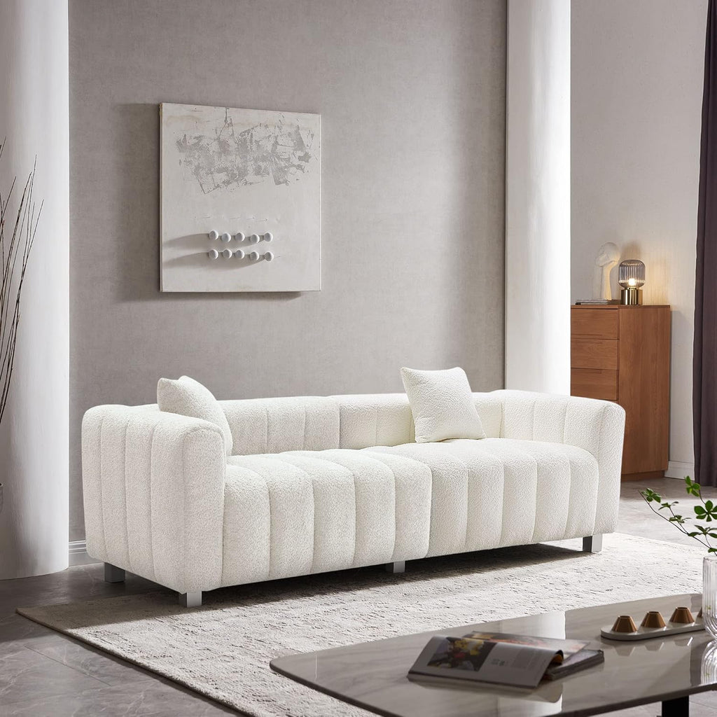 87.4" Modern 3 Seater Boucle Sofa Couch for Living Room