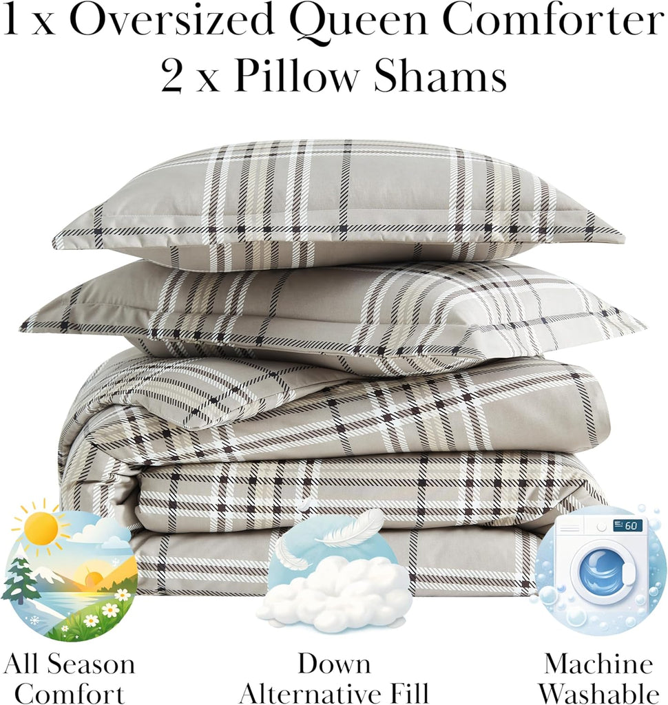 Southshore Fine Living, Inc. 3-Piece Full/Queen Comforter Set with 2 Pillow Shams, Premium Bedding Set