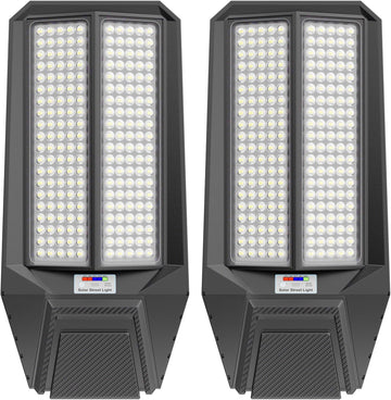 Ultra-Bright Solar Street Light with Motion Sensor, 11000W Commercial Outdoor Solar Security Light, IP67 Waterproof