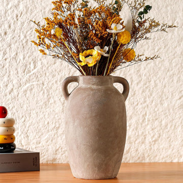 Brown Ceramic Vase-Boho Decorative Vase,Terracotta Tall Vases Decorative Pottery are Suitable