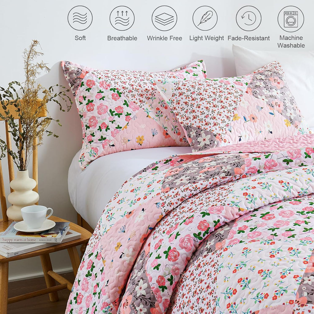 Patchwork Quilt King, Extra Soft Floral Bedspreads