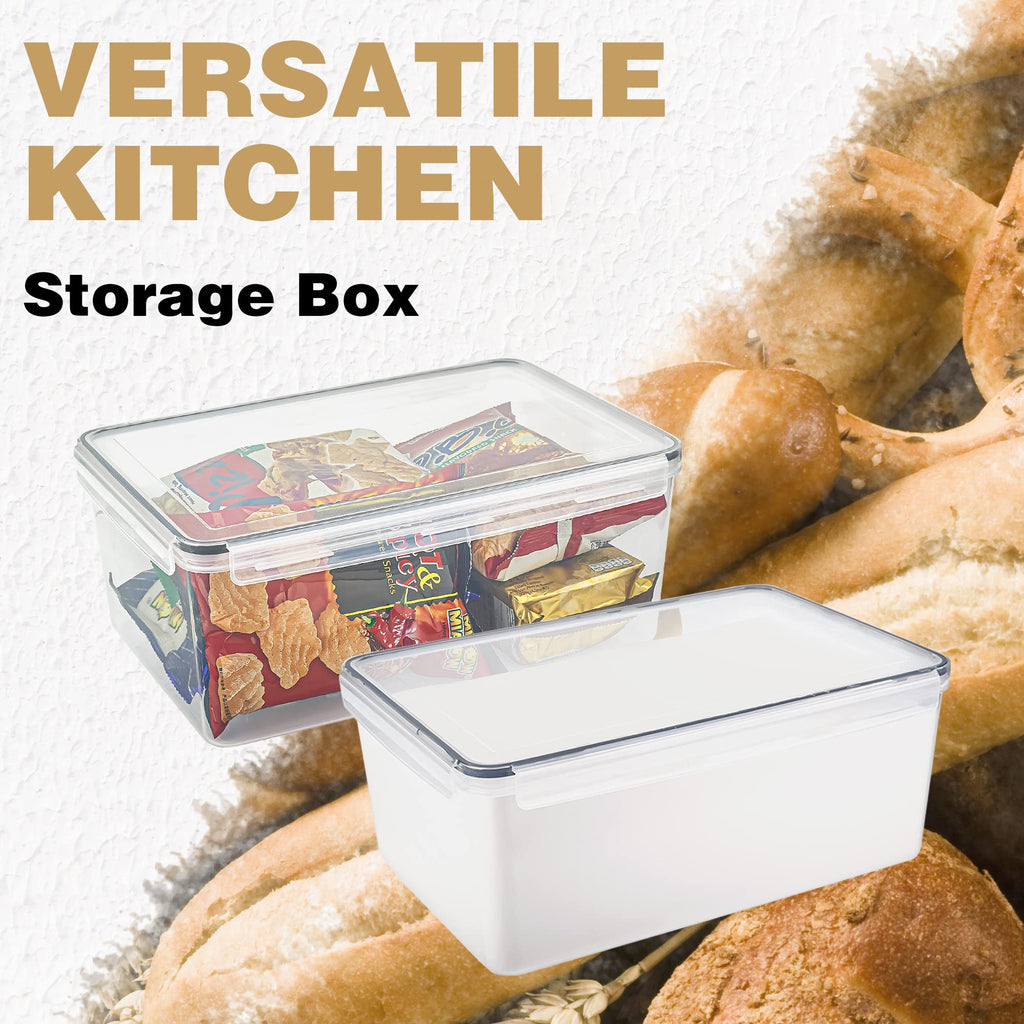 2 Pack Large Countertop, Airtight Bread Storage Container made Bread and Bakery Loaf, Plastic Bread Keeper, 11.6 Qt