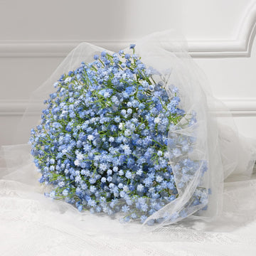 15 Pcs Babys Breath Artificial Flowers Blue Fake Babys Breath