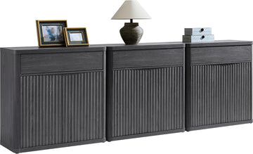 Buffet Cabinet with Storage - Accent Fluted Storage Cabinet with 6 Doors & 3 Drawers Sideboard Credenza Buffet Table