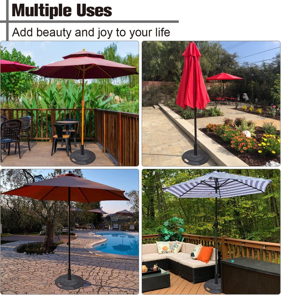 21 Inches Heavy Duty Metal Outdoor Patio Umbrella Base Stand Holder for 1-¼" or 1-½" Umbrella Poles, Black