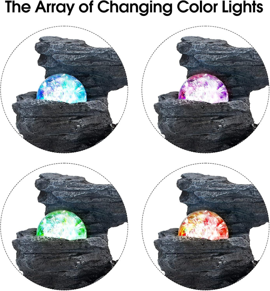 Table Top Fountain Spin Ball Rock Waterfall Fountain Office Table Top Fountain Includes Many Natural River Rocks