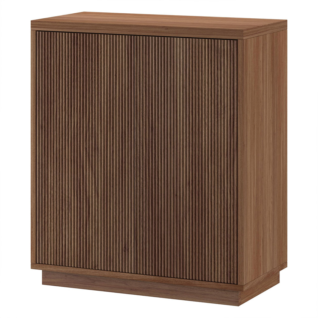 28" Fluted Accent Cabinet, Sideboard Buffet, Medium Walnut