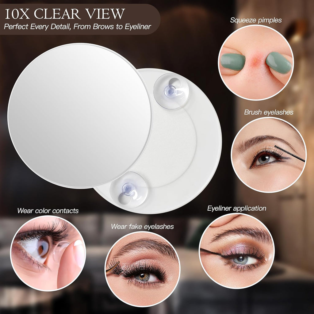15" x13" Vanity Mirror with Lights, LED Makeup Mirror with Lights,10X Magnification Vanity Mirror with 360°Rotation, 3