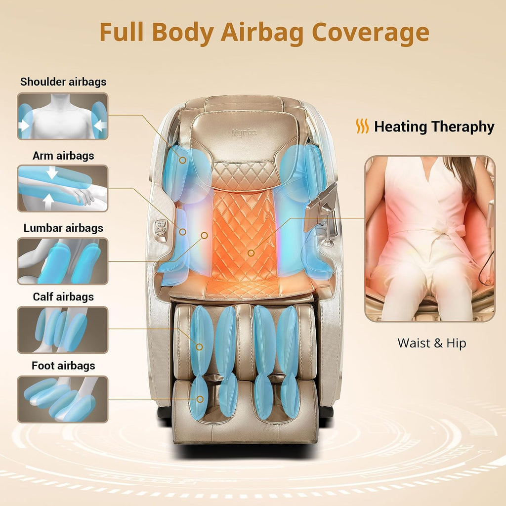 Massage Chair Full Body with Heat, Zero Gravity SL-Track 3D Massage Chairs with Thai Stretching, 12 Modes,12 Massage