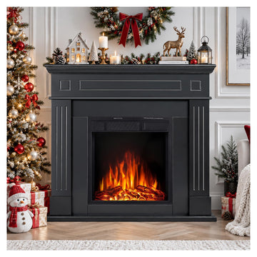 Electric Fireplace with Mantel, Dark Black(43inch)