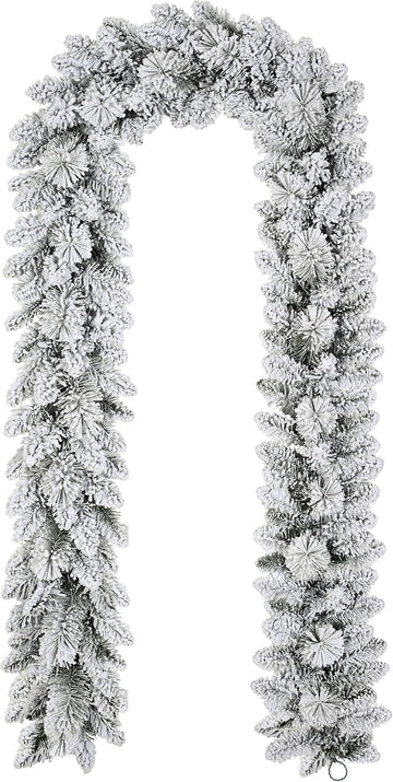 International 9ft Flocked Spruce Artificial Christmas Garland