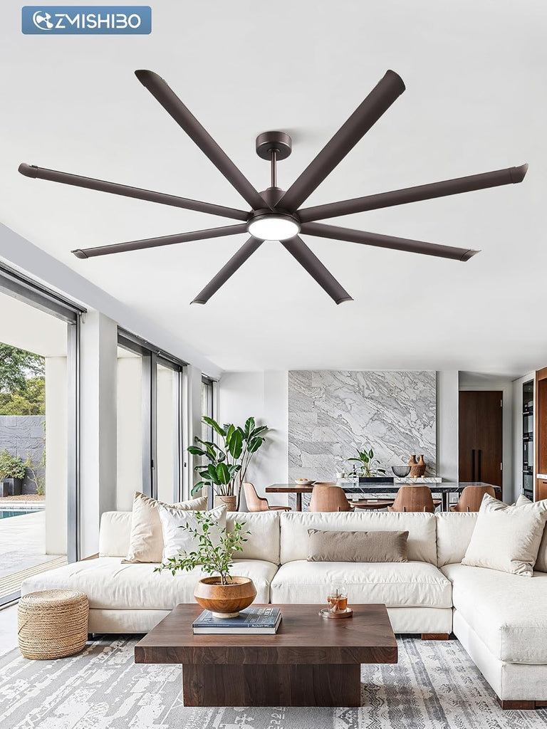 96" Ceiling Fan with LED Light and Remote - Oil Bronze