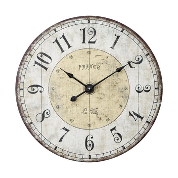 24 Inch Large Wall Clock, Rustic Round Farmhouse Wall Clocks Decor, Silent Non-Ticking Battery Operated Clock with