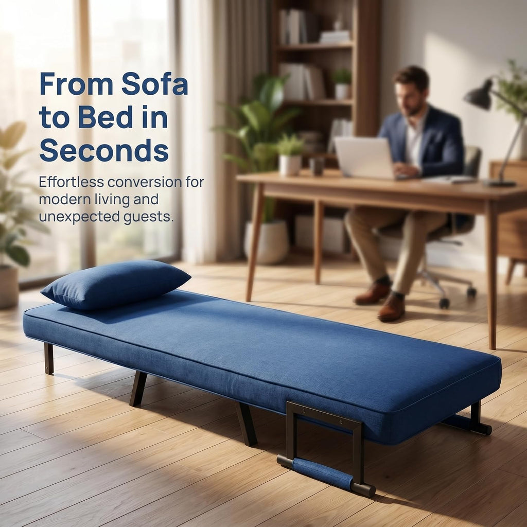 5 in 1 Convertible Bed Sleeper Chair, Chair Bed for Adults with 5 Adjustable Backrest, Folding Chaise Lounge Couch
