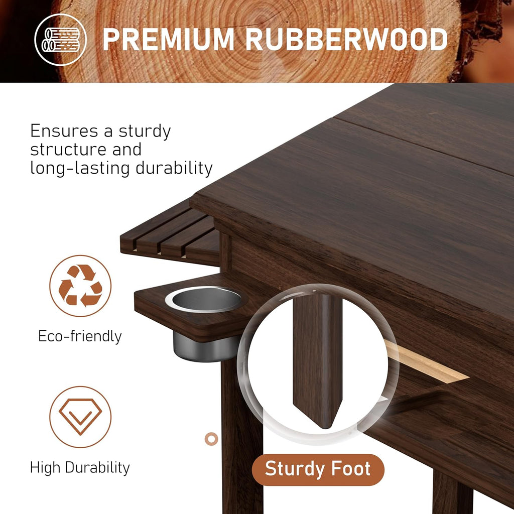 Board Game Table with Removable Table Top, Gaming & Dining Table for 4 to 6 Players,Includes Leatherette Play Mat