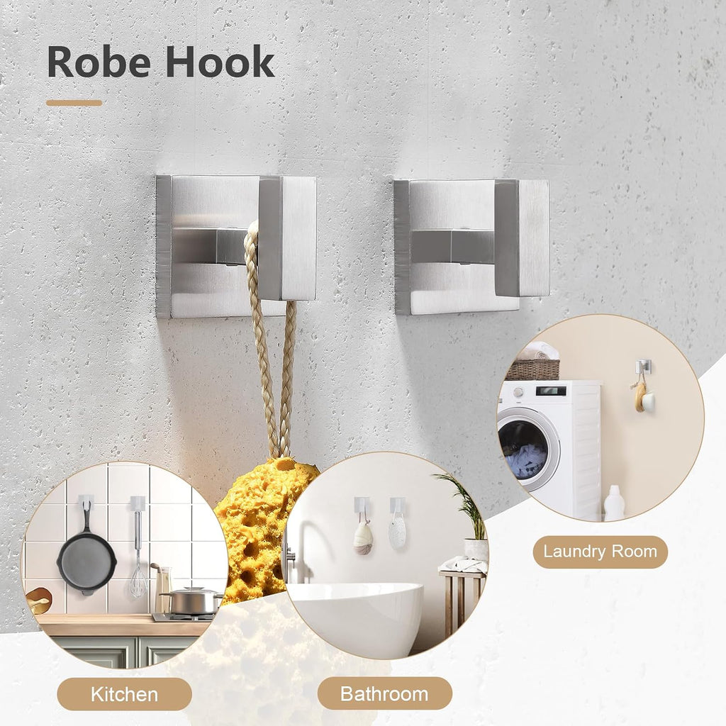 5-Pieces Brushed Nickel Bathroom Hardware Accessories Set 23.6" SUS304 Stainless Steel Towel Bar Set Wall Mounted