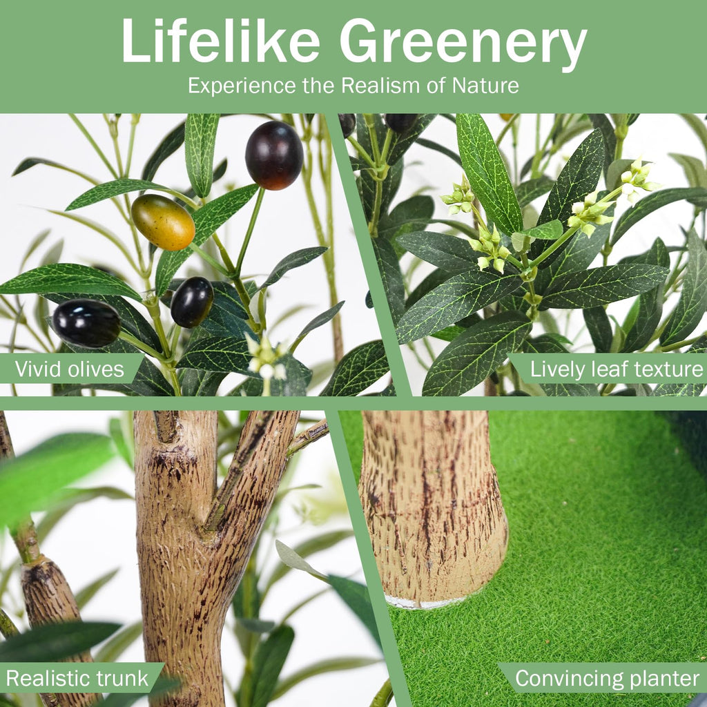 Artificial Olive Tree 6FT, 2 Pack Faux Floor Trees