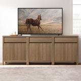 58" Fluted Buffet Cabinet with Storage, Modern Farmhouse Sideboard with Drawers & 3-Level Adjustable Shelves