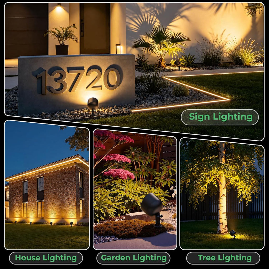 Low Voltage Landscape LED Flood Light, 12V Wide-Angle Outdoor Uplight for Bushes, Tree Canopy, Flagpole and Exterior