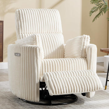 Power Recliner,Nursery Swivel Glider Rocking Chair with USB Port,Upholstered Adult Electric Recliner Rocking Chair
