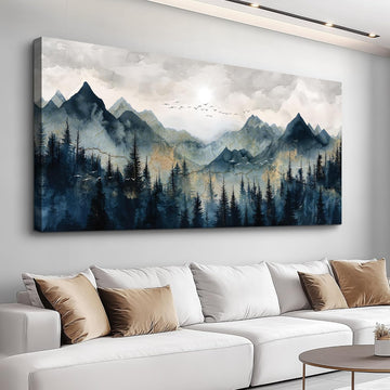 Canvas Wall Art Wall Decorations Modern Office Wall Decor Abstract Watercolour Painting Mountain Landscape Pictures