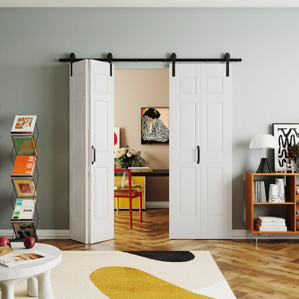 Bifold Barn Door 60" x 84", 6-Panel Sliding Barn Doors with Hardware Kit Set, Pre-drilled Closet Doo