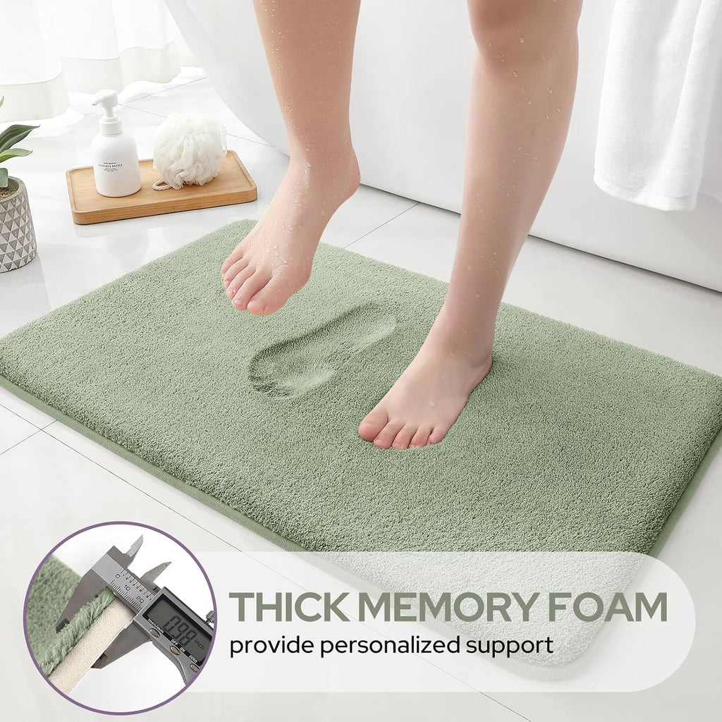 Upgraded Bathroom Rugs Set 3 Piece, Ultra Soft Memory Foam Bath Mats, Super Absorbent Non Slip Washable U-Shaped